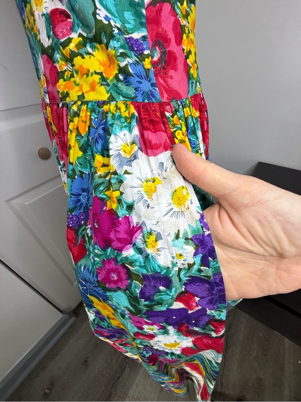 80’s 90’s Vintage J. Christopher Floral Dress with back bow - Picture 7 of 11